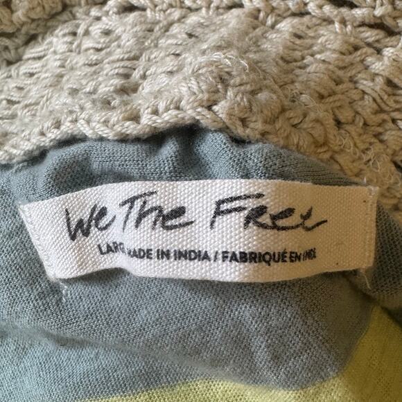 Free People We The Free Size Large Luca Crochet Striped Tunic Tank Top - Picture 7 of 8